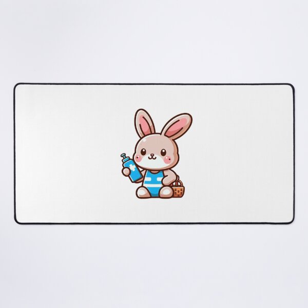 Item preview, Cute Cartoon Rabbit Applying Sunscreen – Summer Animal Art designed and sold by Confuzz1ed.