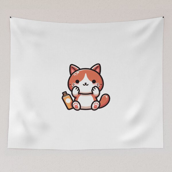 Item preview, Cartoon Cat Rubbing on Sunscreen designed and sold by Confuzz1ed.