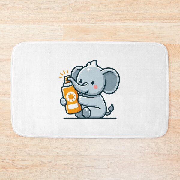 Item preview, Cartoon Elephant Using Sunscreen designed and sold by Confuzz1ed.