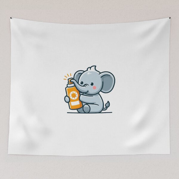 Item preview, Cartoon Elephant Using Sunscreen designed and sold by Confuzz1ed.