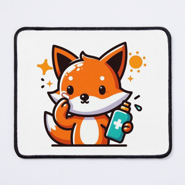 Item preview, Cartoon Fox Putting on Sunscreen designed and sold by Confuzz1ed.