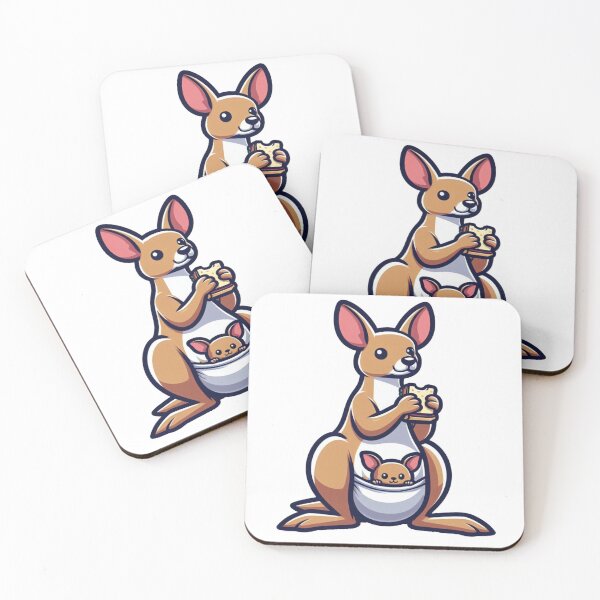 Item preview, Cartoon Kangaroo Eating a Sandwich designed and sold by Confuzz1ed.