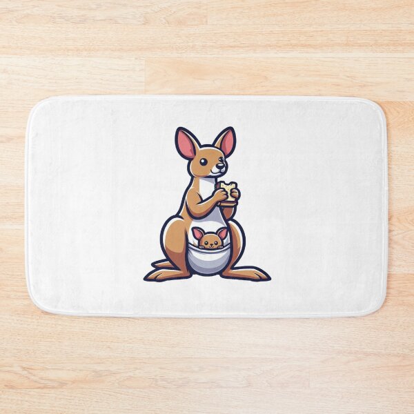 Item preview, Cartoon Kangaroo Eating a Sandwich designed and sold by Confuzz1ed.