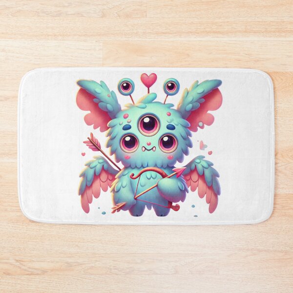 Item preview, Cute Cupid Monster – Kawaii Fantasy Creature with Bow and Heart Eyes designed and sold by Korn & Q.