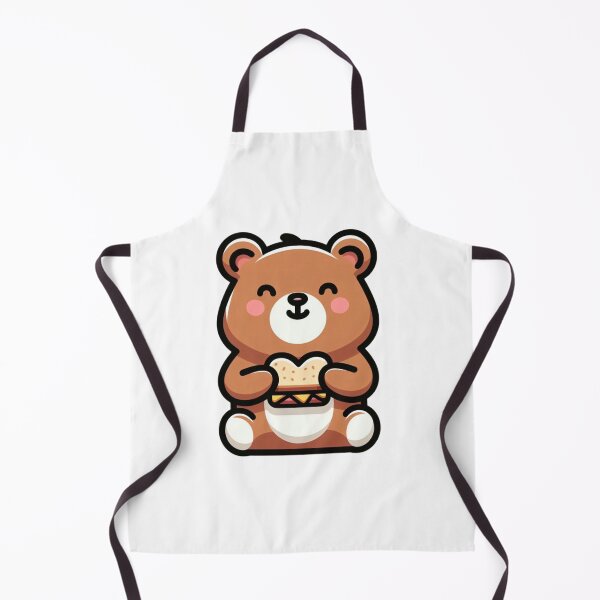Item preview, Smiling Cartoon Bear Eating a Sandwich designed and sold by Confuzz1ed.