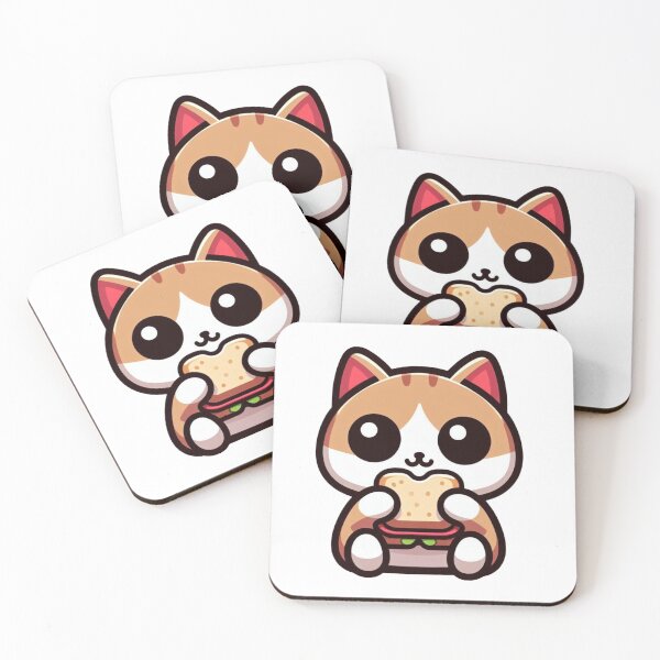 Item preview, Cartoon Cat Eating a Sandwich designed and sold by Confuzz1ed.