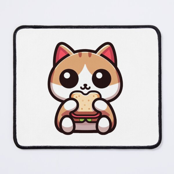Item preview, Cartoon Cat Eating a Sandwich designed and sold by Confuzz1ed.