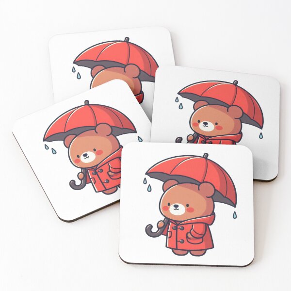 Item preview, Cartoon Bear in Oversized Raincoat with Umbrella designed and sold by Confuzz1ed.