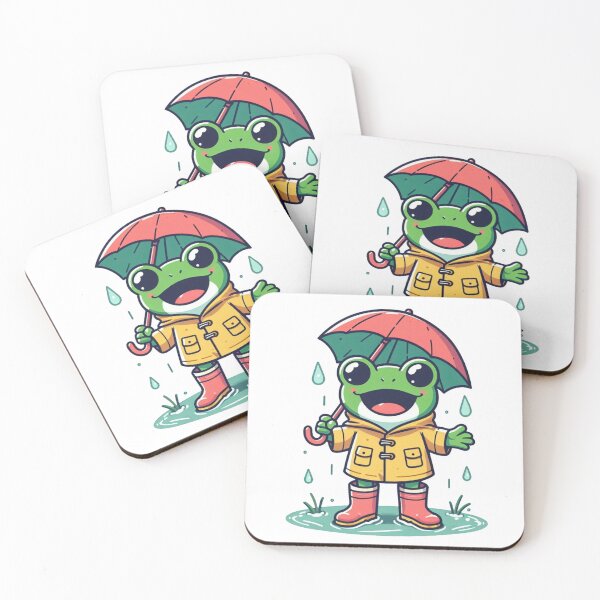 Item preview, Happy Cartoon Frog in Raincoat and Boots designed and sold by Confuzz1ed.