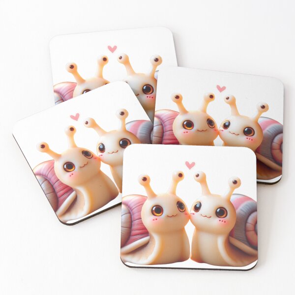 Item preview, “Cute Snail Couple in Love – Kawaii Romantic Illustration” designed and sold by Korn & Q.