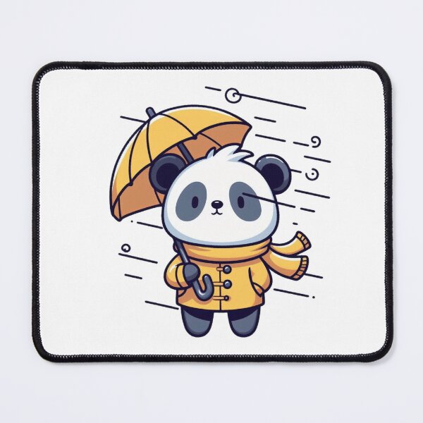 Item preview, Cartoon Panda Battling Wind with Umbrella designed and sold by Confuzz1ed.