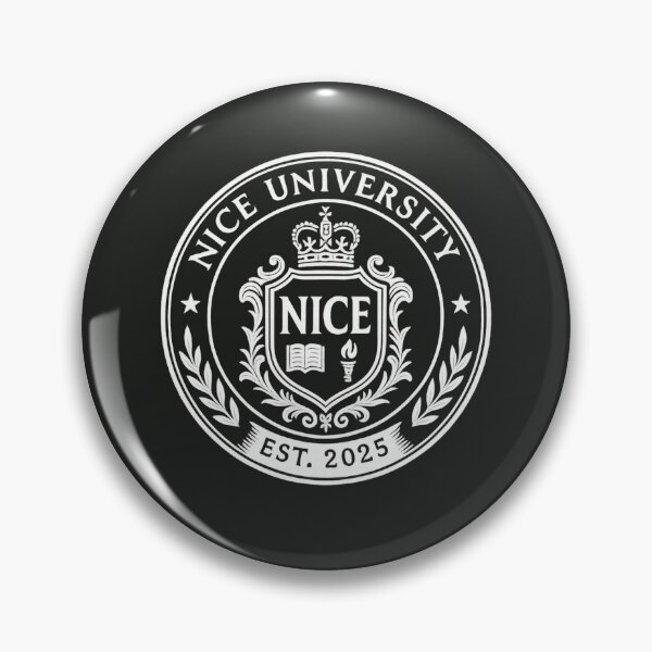 Item preview, NICE University Emblem – Ivy League Parody Seal | Black and White designed and sold by BOYNICE.