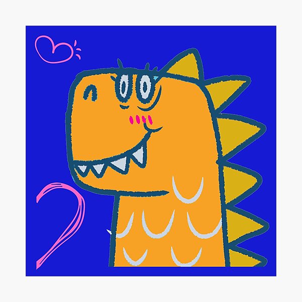 Item preview, Prehistoric Love – Cool Orange Dino (His Side) designed and sold by minibrainco.