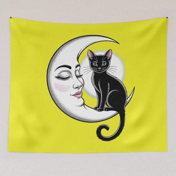 Item preview, Mystical cat under the enchanted moon designed and sold by Trazzo7.