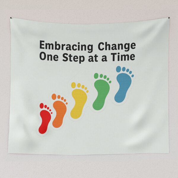 Item preview, Embracing Change Rainbow Footsteps designed and sold by Madeline Binder Art & Design.