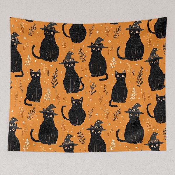 Item preview, Magical Witchy Cat Pattern designed and sold by bapupa.