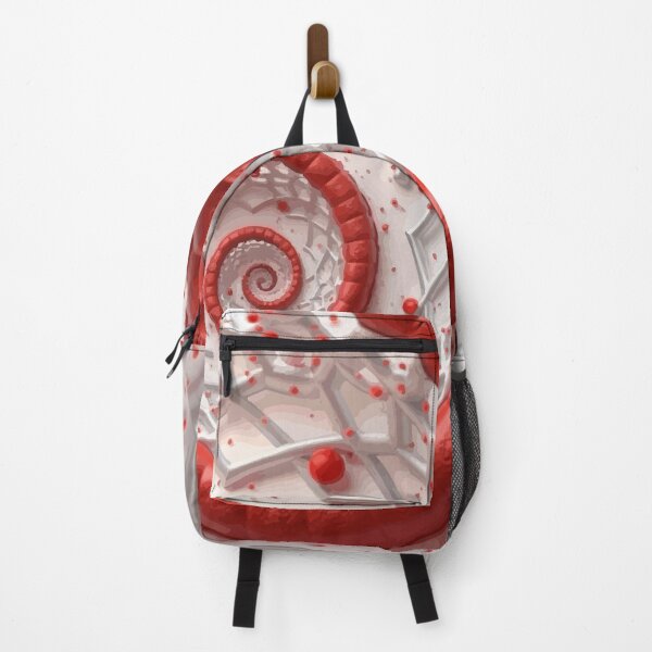 Item preview, Abstract Spiral Red, White and Silver Fibonacci Art 230 designed and sold by Vicky Brago-Mitchell®.