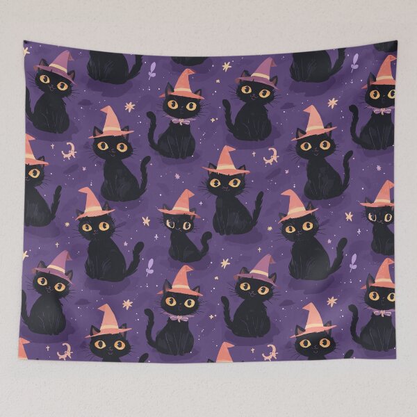 Item preview, Celestial Witchy Cat Pattern designed and sold by bapupa.