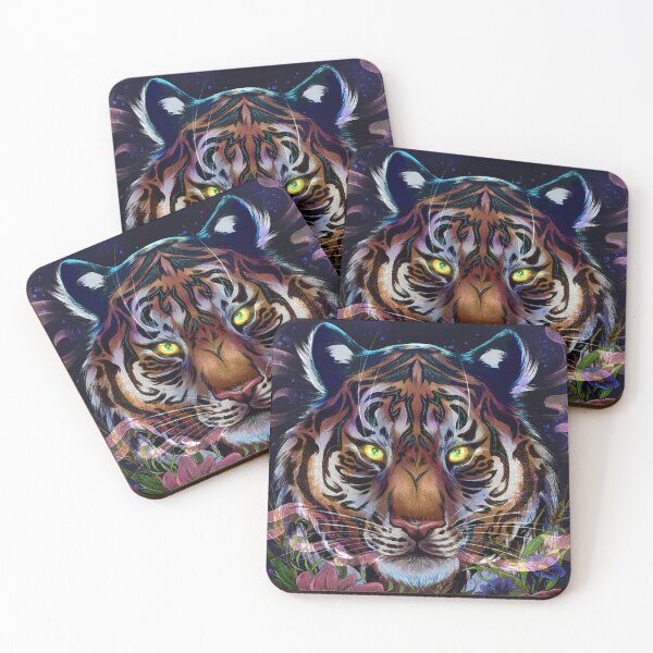 Item preview, Magic Tiger with flowers designed and sold by teraMerchShop.