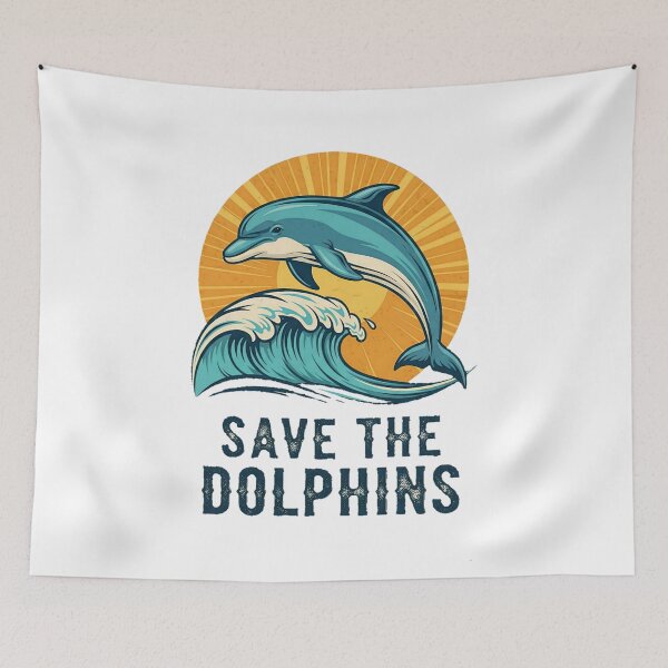 Item preview, Vintage Dolphin Protection Logo – Classic "Save The Dolphins" Design designed and sold by ART-POD-PL.