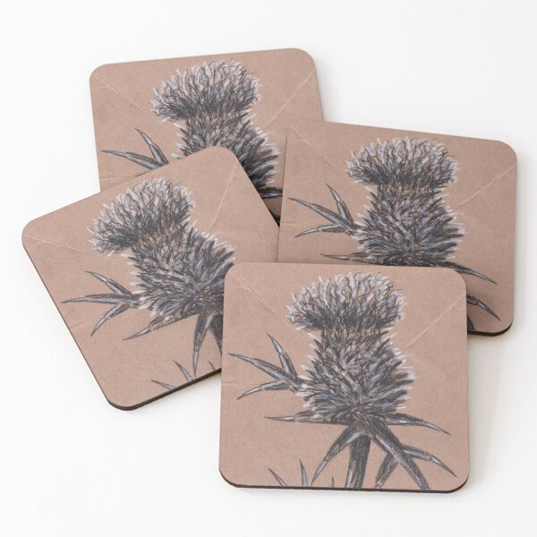 Item preview, Upcycled Black and White Pencil Thistle Sketch Drawing designed and sold by A_Guy_With_Art_Supplies.