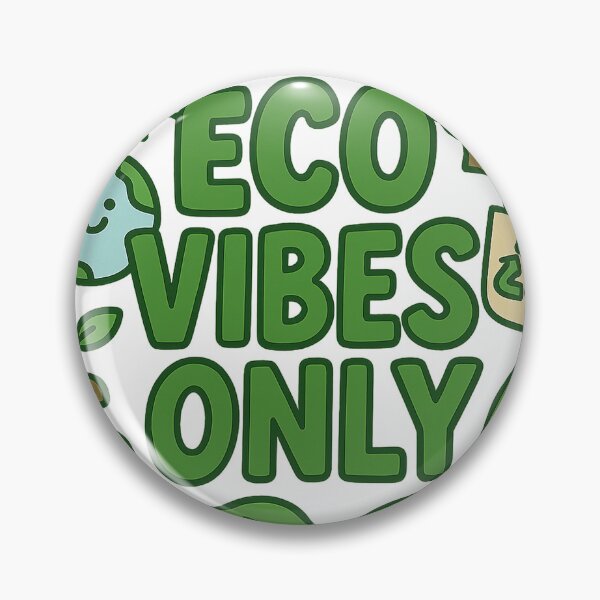 Item preview, Cheerful "Eco Vibes Only" Cartoon with Nature Elements designed and sold by budrou.