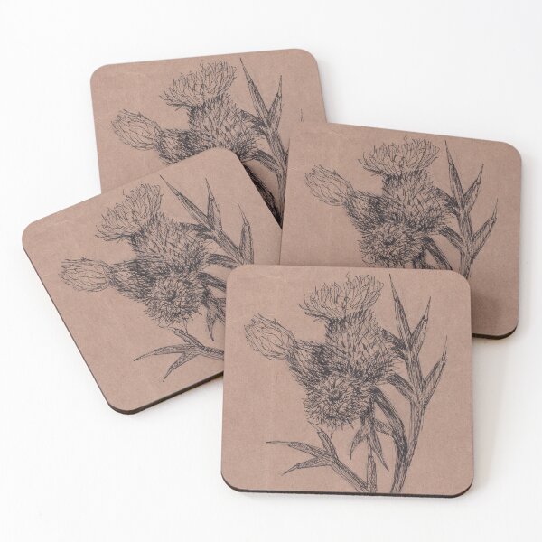 Item preview, Upcycled Ink Sketch Thistle Drawing designed and sold by A_Guy_With_Art_Supplies.