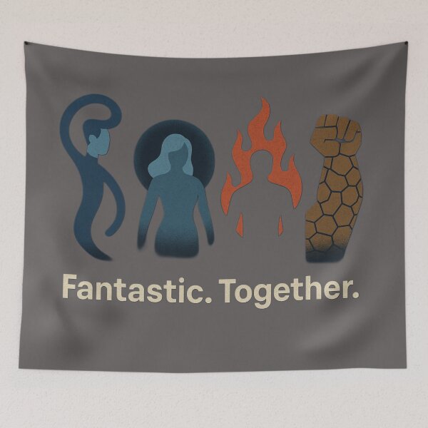 Item preview, Minimalist Superpower Silhouettes – United Elements Poster designed and sold by LoomisDreams.