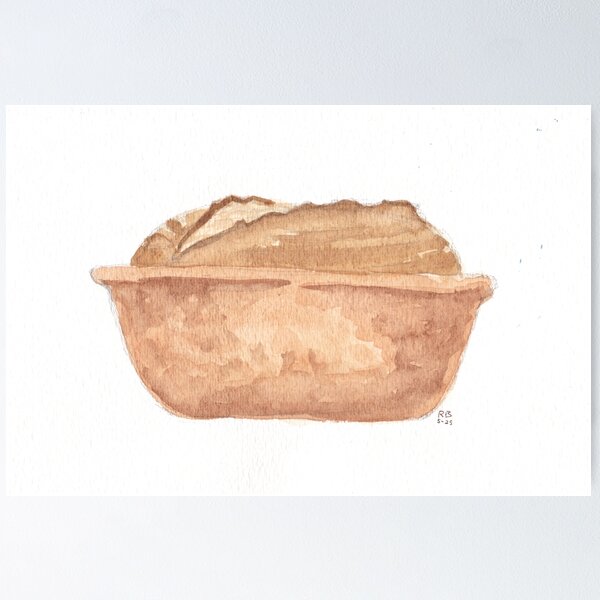 Item preview, Sourdough in a Clay Oven Watercolor Painting  designed and sold by A_Guy_With_Art_Supplies.