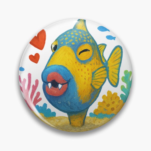 Item preview, Kiss Me Underwater – Funny Triggerfish  designed and sold by winged_lens.