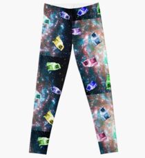 Multicolor Pugs in Space Leggings