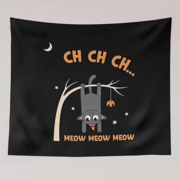 Item preview, Ch Ch Ch Meow Meow Meow - Funny Halloween Cat designed and sold by GRABAPSHOP.