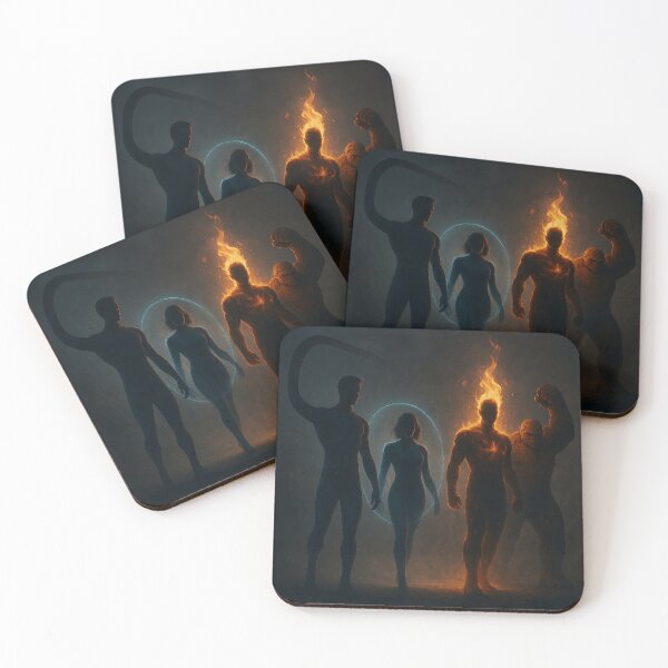 Item preview, F4 Epic Realistic Superhero Team – Elemental Power Portrait designed and sold by LoomisDreams.