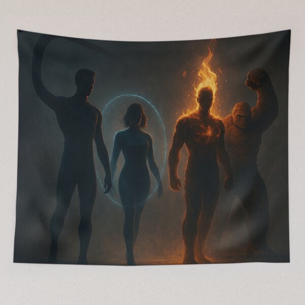 Item preview, F4 Epic Realistic Superhero Team – Elemental Power Portrait designed and sold by LoomisDreams.