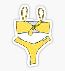 Pegatina Bikini azul lunares amarillo bebé