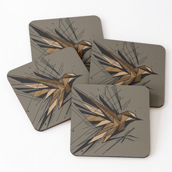 Item preview, Flying Swift Bird, Abstract Geometric Shape Feathers, Brown Neutral Color Bird designed and sold by PrimitiveTees.