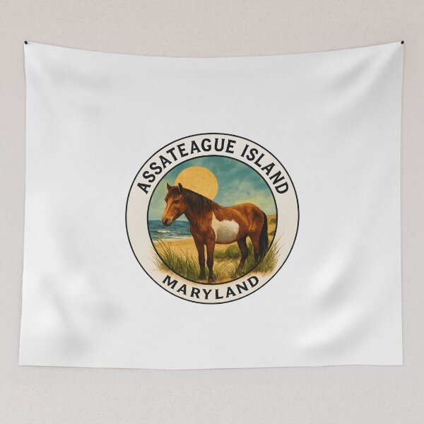 Item preview, Assateague Island Maryland Wild Ponies Coastal Nature designed and sold by inkNext.