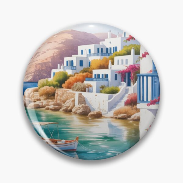 Item preview, Watercolor Paros Greek Island designed and sold by ArtQueen777.