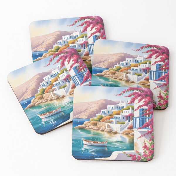 Item preview, Watercolor Paros Greek Island designed and sold by ArtQueen777.