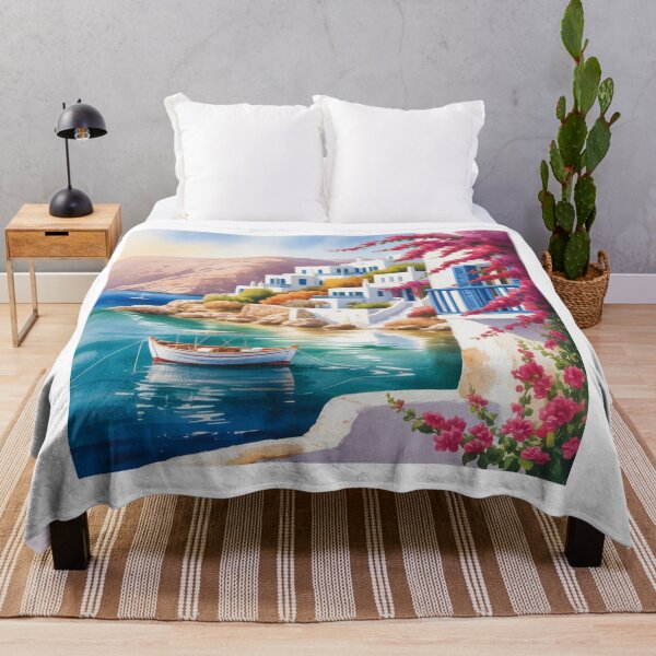 Item preview, Watercolor Paros Greek Island designed and sold by ArtQueen777.