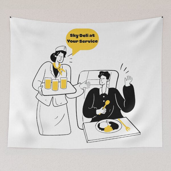 Item preview, Sky Deli at Your Service – Funny Flight Attendant Design designed and sold by AirmanTalha.