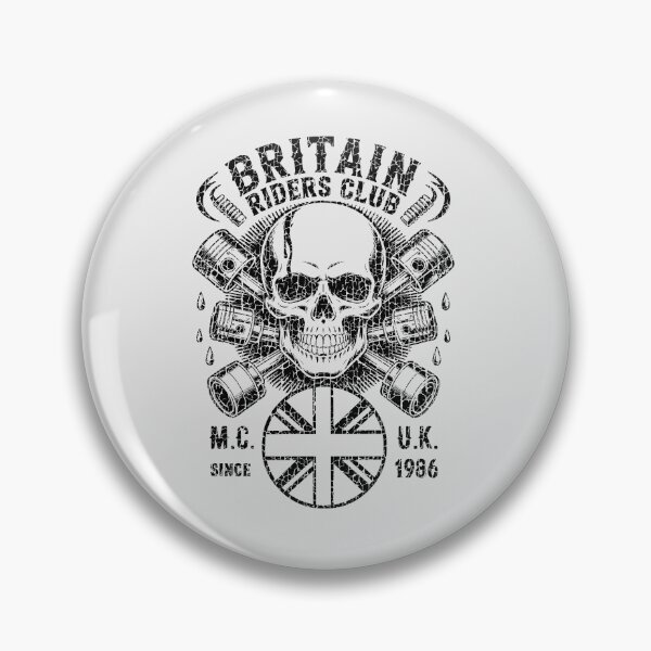Artikelvorschau, Britain Riders Club – T-Shirt mit britischem Motorrad-Totenkopfabzeichen entworfen und verkauft von paulo silveira.