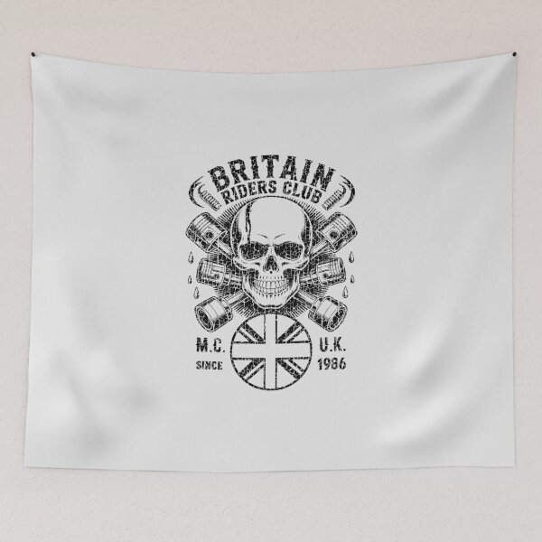 Item preview, Britain Riders Club – U.K. Motorcycle Skull Badge T-Shirt designed and sold by paulo silveira.
