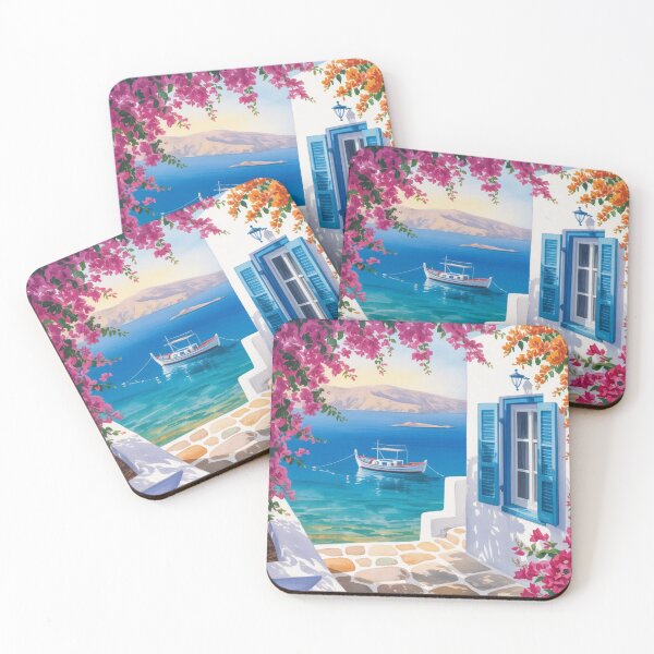 Item preview, Watercolor Paros Island View designed and sold by ArtQueen777.