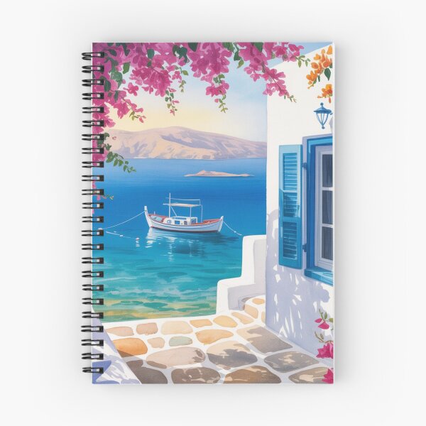 Item preview, Watercolor Paros Island View designed and sold by ArtQueen777.