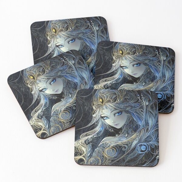 Item preview, Elegant Fantasy Portrait with Intricate Patterns designed and sold by Artessie.