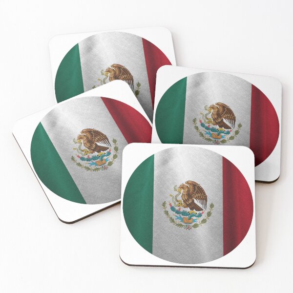Item preview, Mexico Flag Emblem – Eagle and Serpent Circle Design designed and sold by Retro-Reverie.