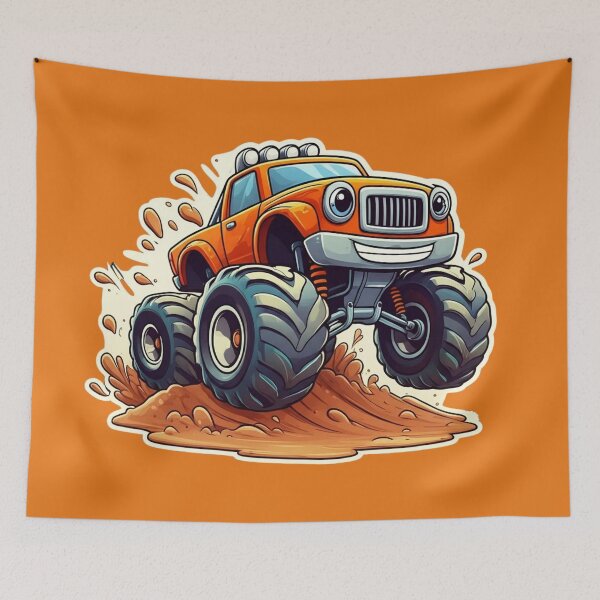 Item preview, Smiling Monster Truck Jumping Through Mud designed and sold by PrintBreeze.