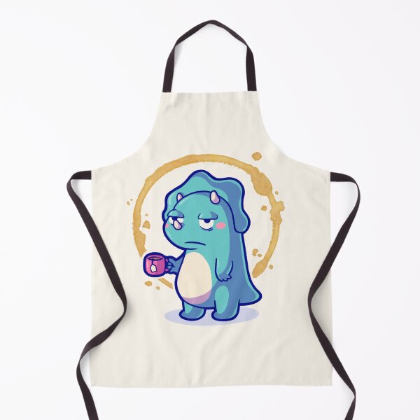 Item preview, Triceratops Dinosaur with cup of tea, exhausted dino, hugadino designed and sold by hugadino.