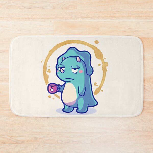 Item preview, Triceratops Dinosaur with cup of tea, exhausted dino, hugadino designed and sold by hugadino.